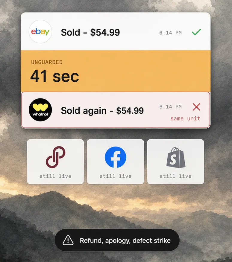 The same unit sold twice: once on eBay, then again on Whatnot